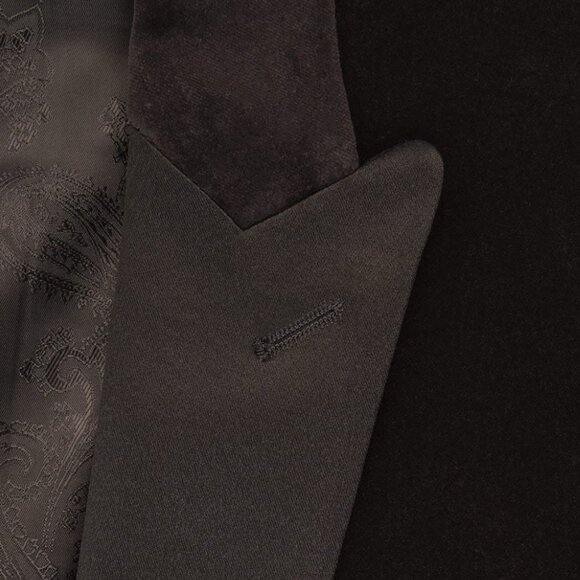 CARDI "Liam" Black Velvet Formal  Tux Jacket Prom Wedding Black Tie sz 58L - Picture 8 of 10